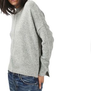 Topshop Gray Zip Side Sweater